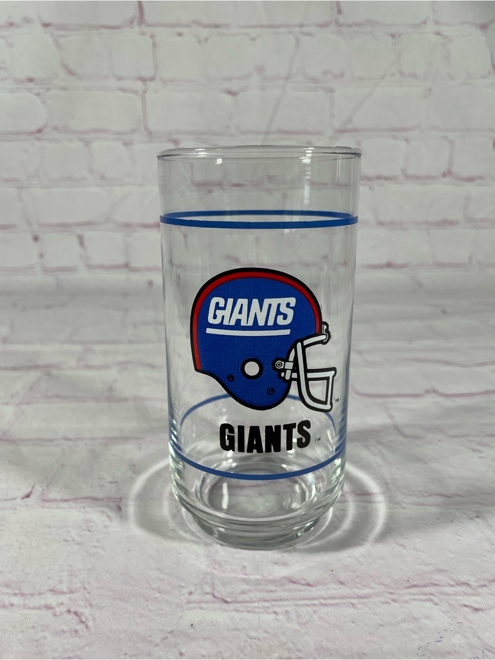 Vintage 1980’s New York Giants Football Mobil Promotional Collectible Glass 16oz